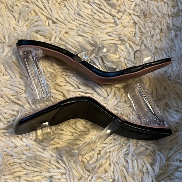 Black clear heeled sandals - Picture 3 of 8